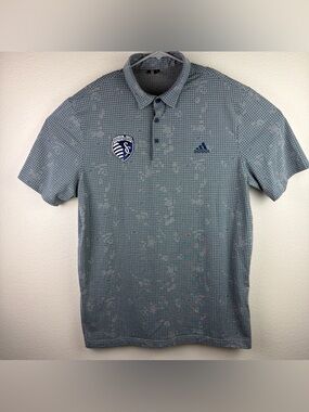 Adidas Polo Shirt Sporting Kansas City Golf Soccer Gray Men’s Large